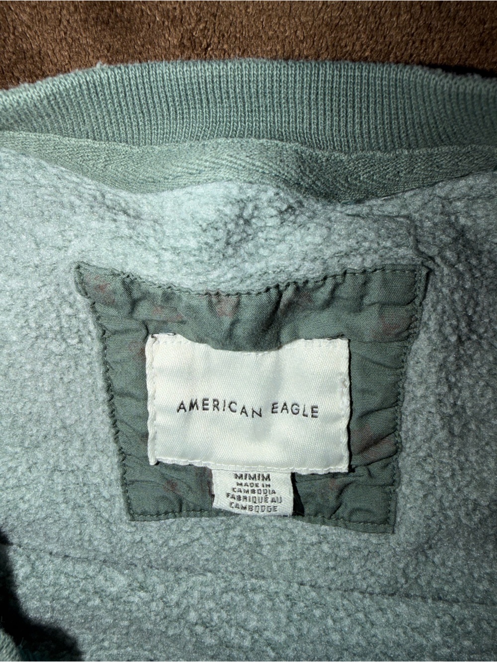 American Eagle Outfitters Light Blue Sherpa-Lined Crewneck Sweater